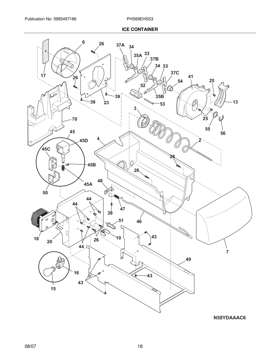 Frigidaire PHS69EHSS3 manual N58YDAAAC6 