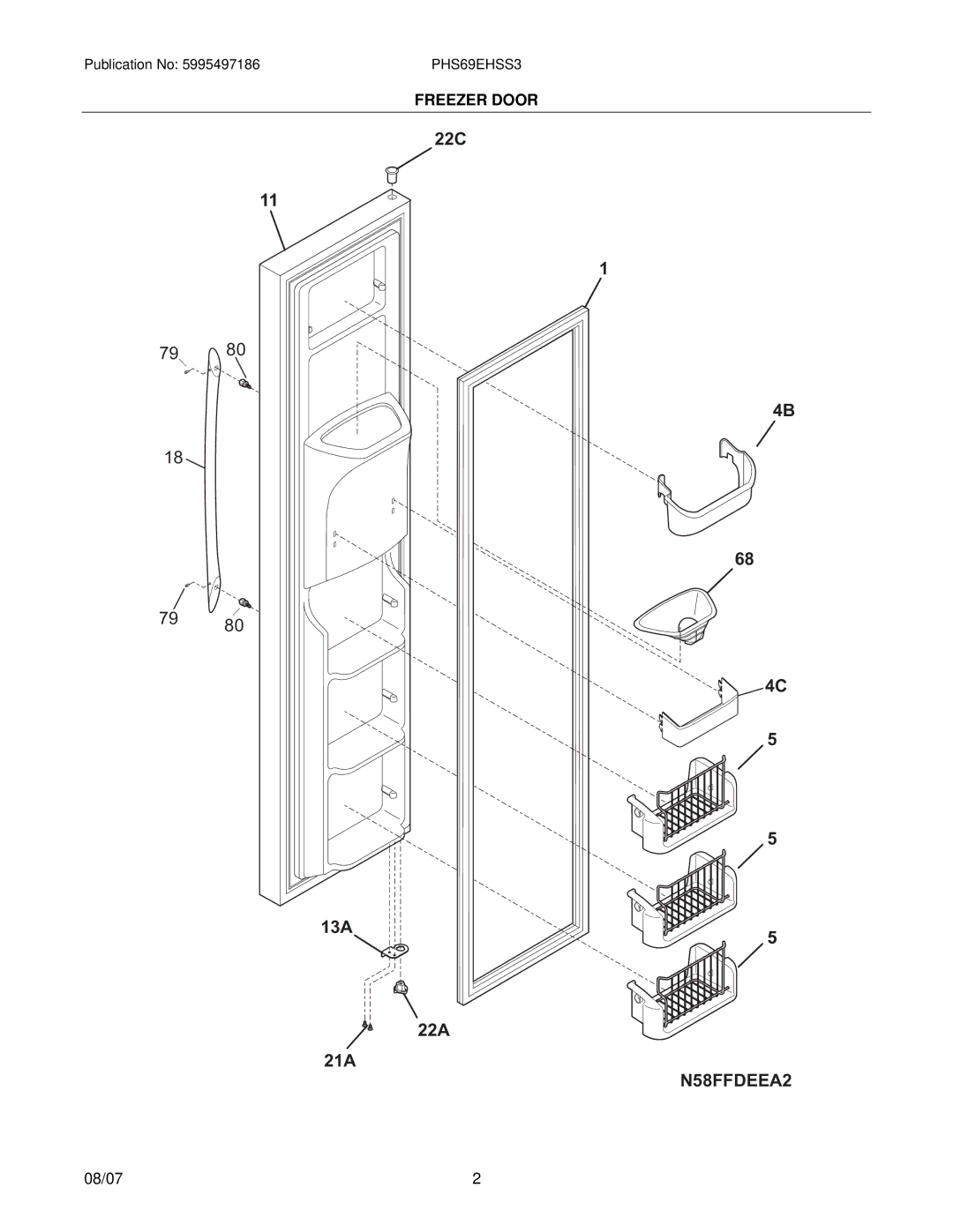 Frigidaire PHS69EHSS3 manual N58FFDEEA2 