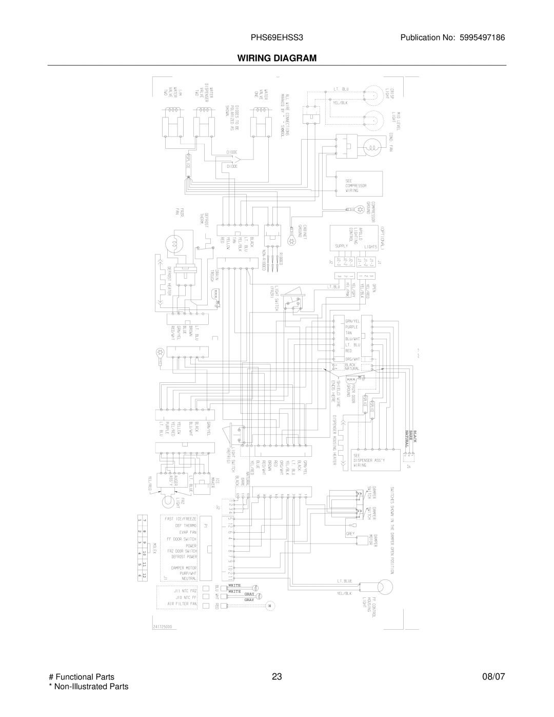 Frigidaire PHS69EHSS3 manual Wiring Diagram 