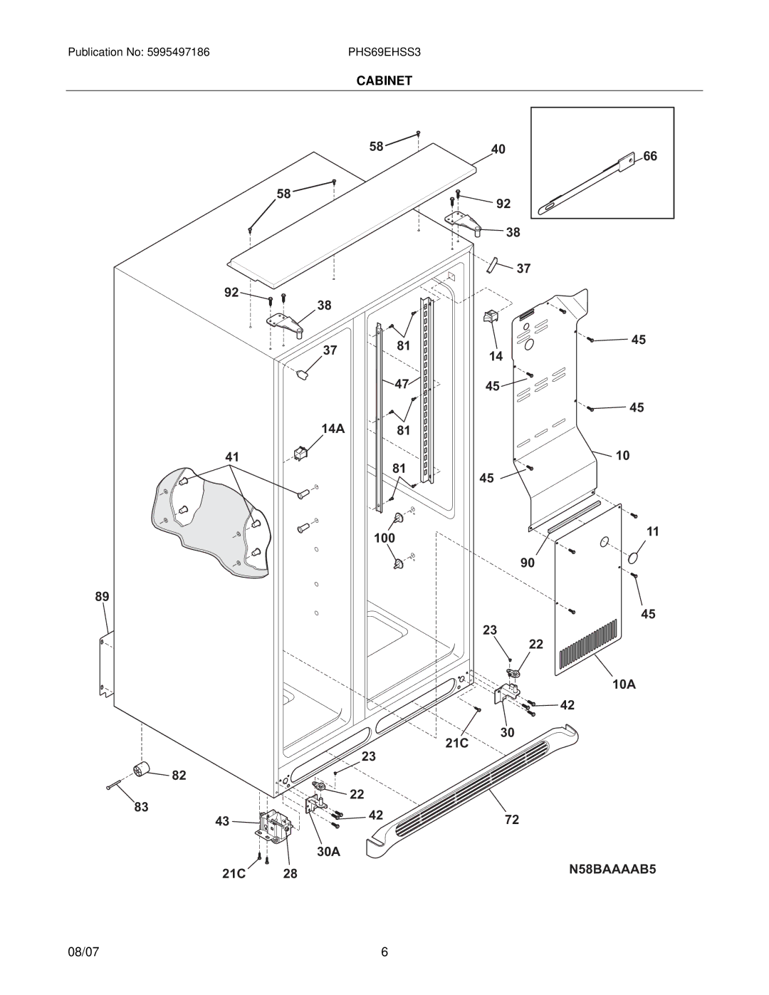 Frigidaire PHS69EHSS3 manual N58BAAAAB5 