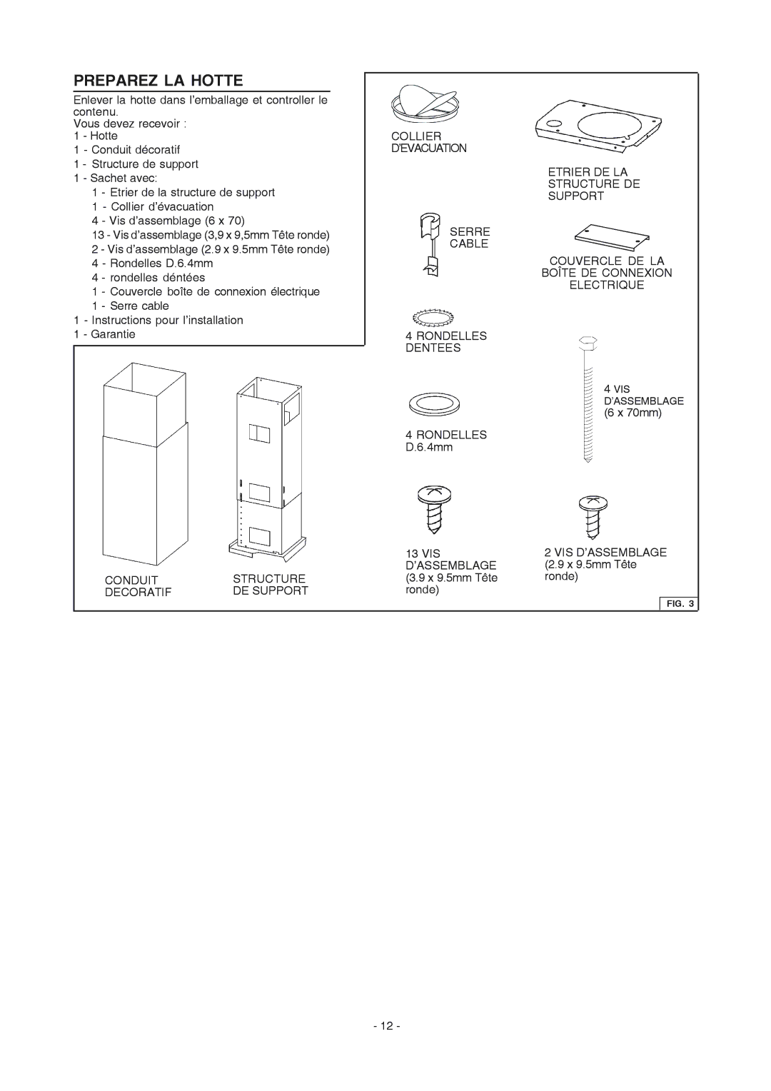 Frigidaire PL36PC50EC manual Preparez LA Hotte 