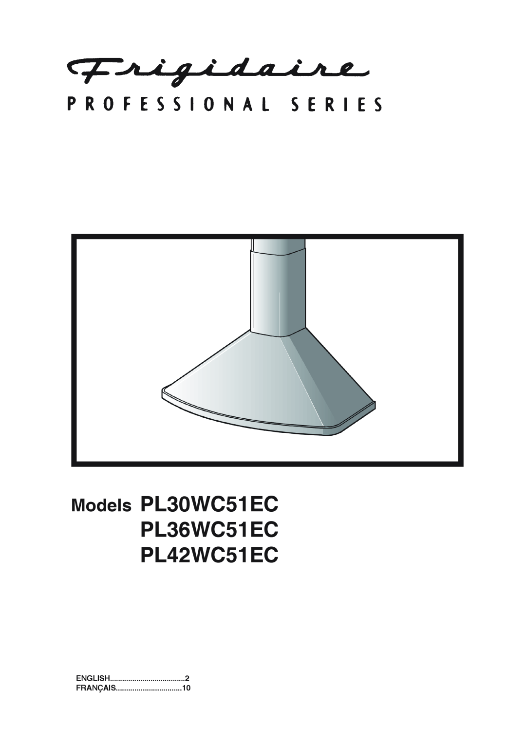 Frigidaire manual Français, Models PL30WC51EC PL36WC51EC PL42WC51EC, English 