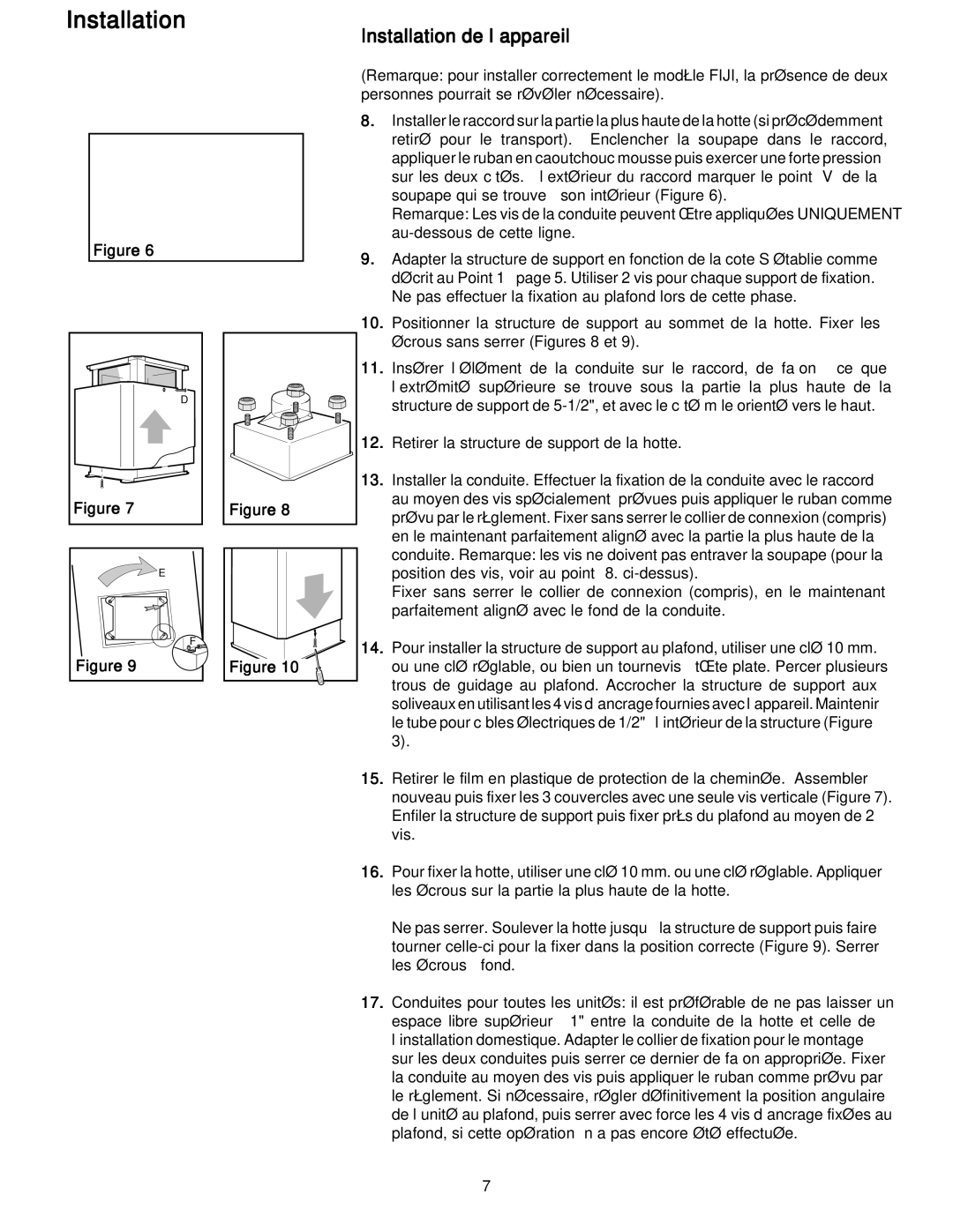 Frigidaire PLHV42P8KC important safety instructions ’appareil de Installation 