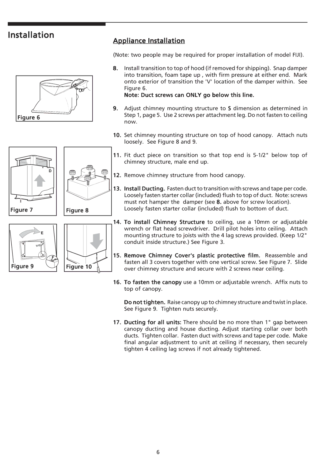 Frigidaire PLHV42P8KC important safety instructions Appliance Installation, Figu re 