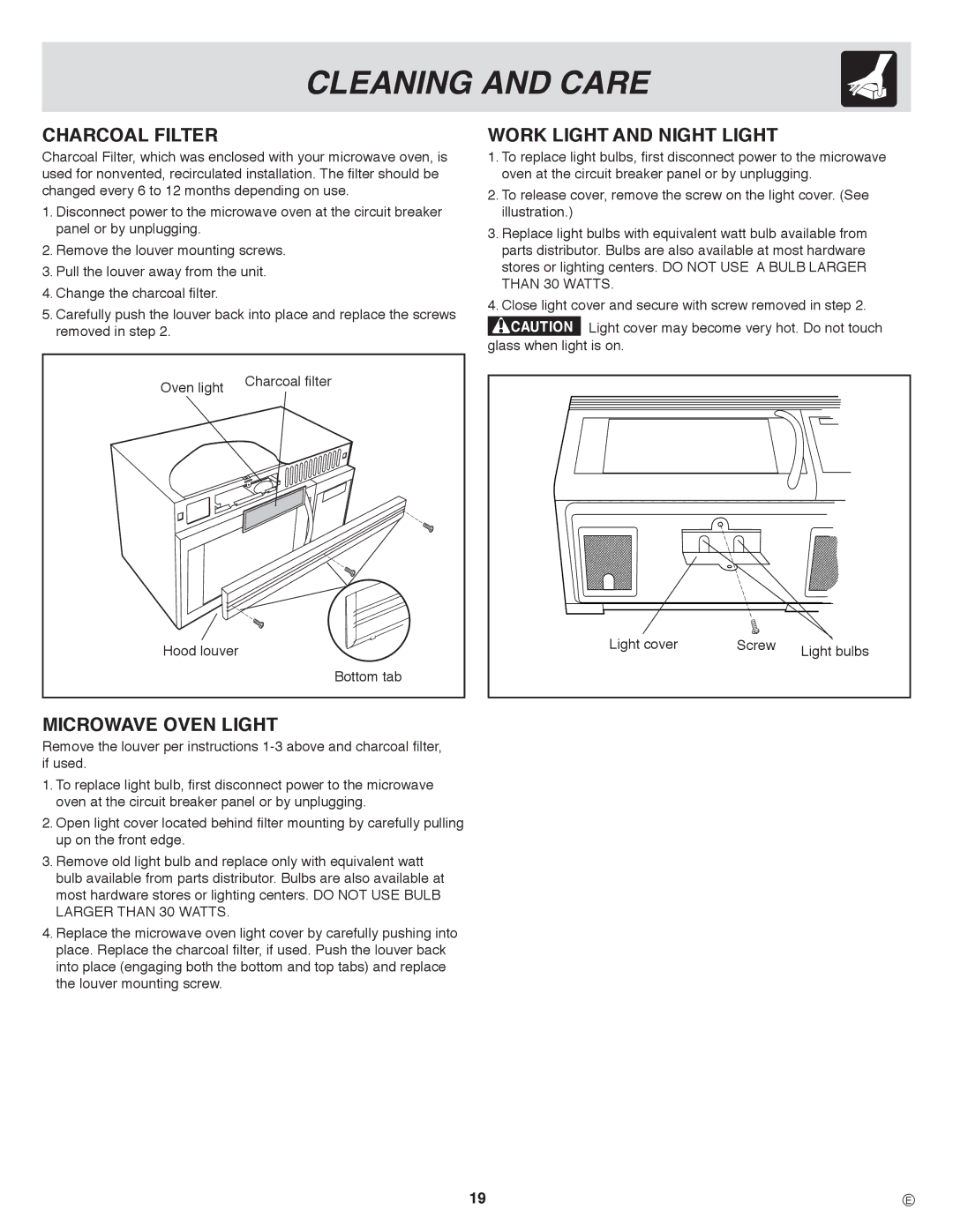 Frigidaire CPLMZ169, PLMVZ169, CGLMV169 Charcoal Filter, Microwave Oven Light Work Light and Night Light 