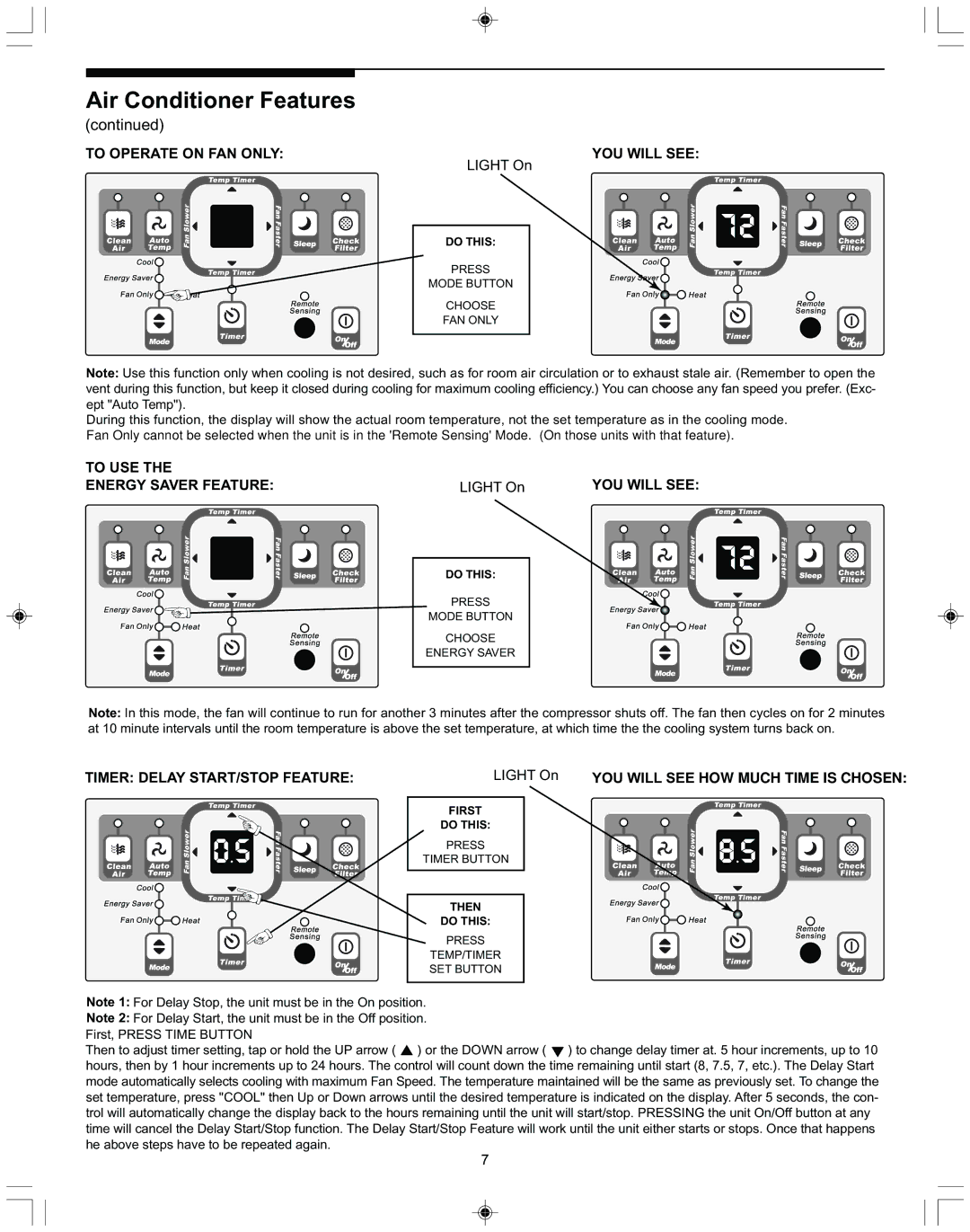 Frigidaire P/N 66121617 warranty To Operate on FAN only 