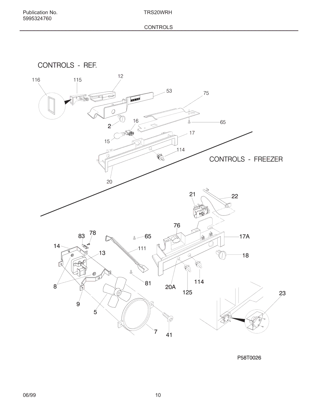 Frigidaire TRS20WRH manual Controls 