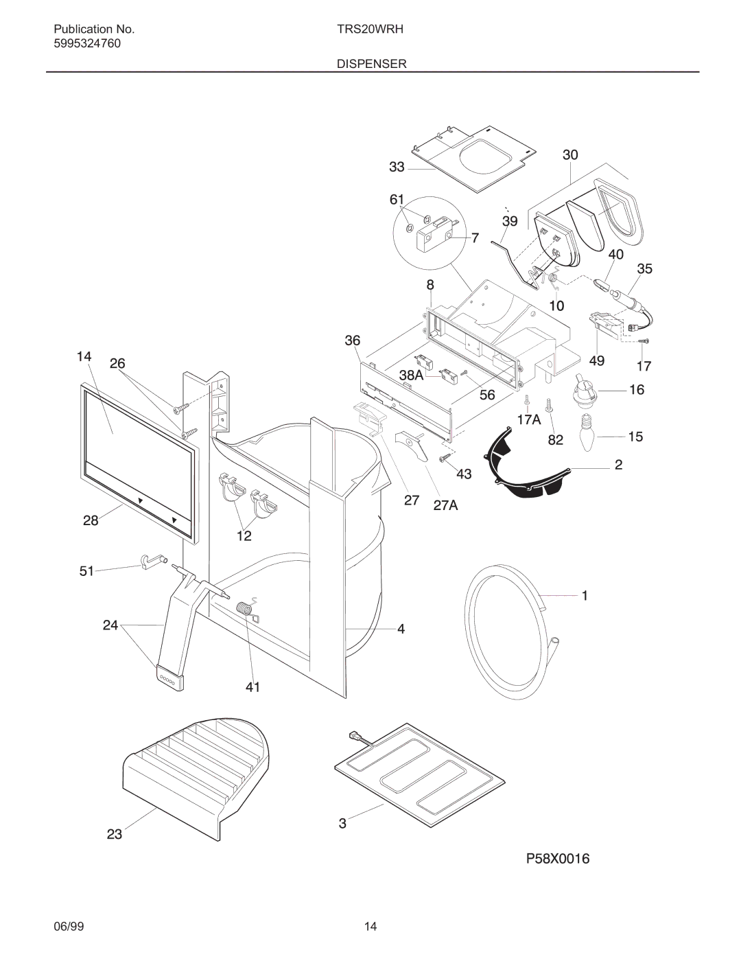 Frigidaire TRS20WRH manual Dispenser 