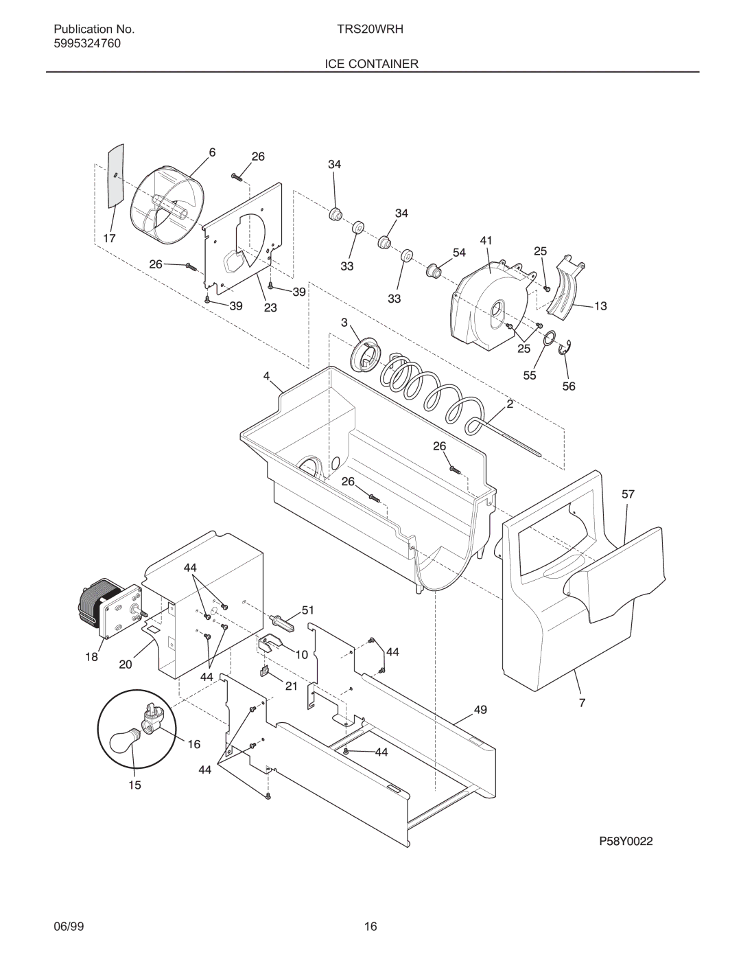 Frigidaire TRS20WRH manual ICE Container 