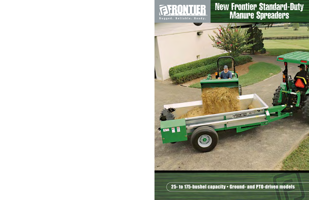 Frontier Labs MS1117, MS1102G, MS1105G, MS1108G, MS1112 manual Manure Spreaders, New Frontier Standard-Duty 