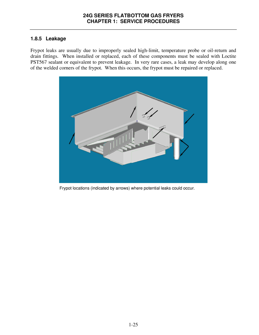 Frymaster 1824/2424G manual Leakage 