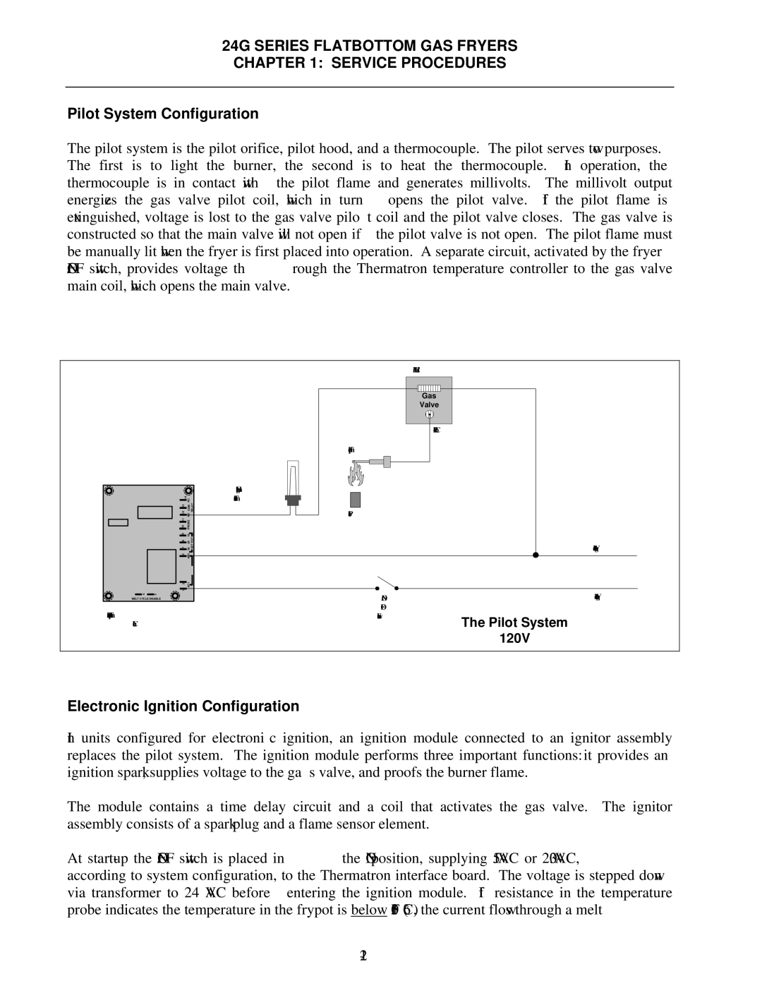 Frymaster 1824/2424G manual Pilot System Configuration, Electronic Ignition Configuration 