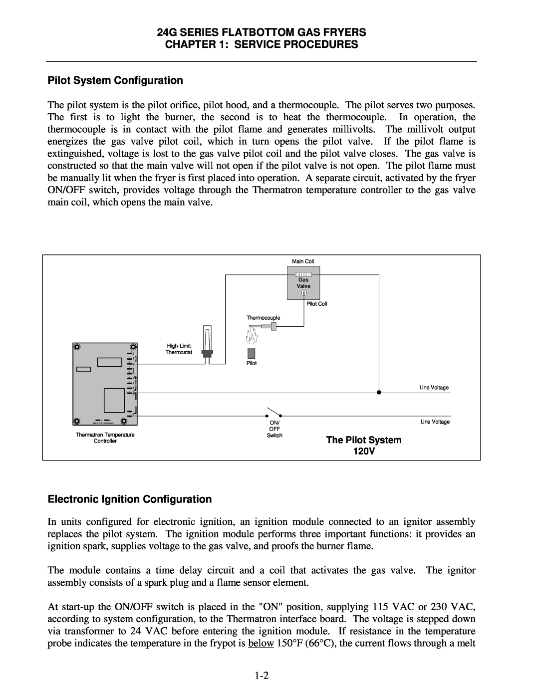 Frymaster 1824/2424G manual 24G SERIES FLATBOTTOM GAS FRYERS SERVICE PROCEDURES, Pilot System Configuration 