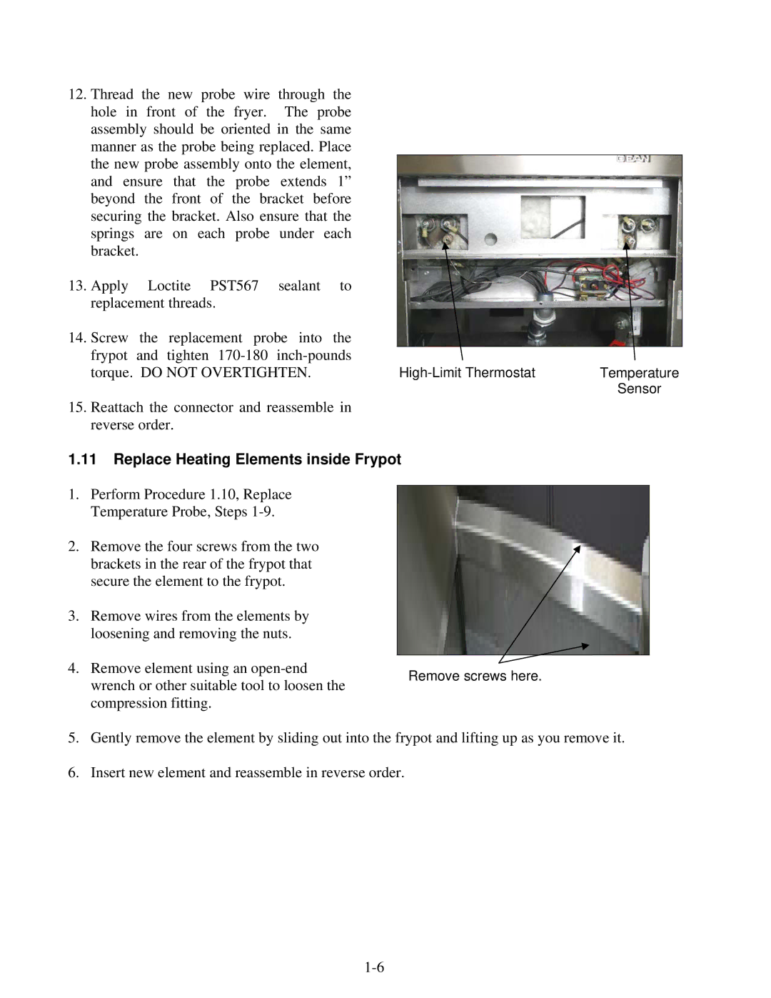 Frymaster 1824E manual Replace Heating Elements inside Frypot 