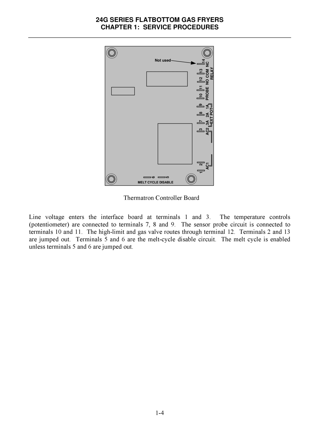 Frymaster 1824G, 2424G manual No COM Relay 