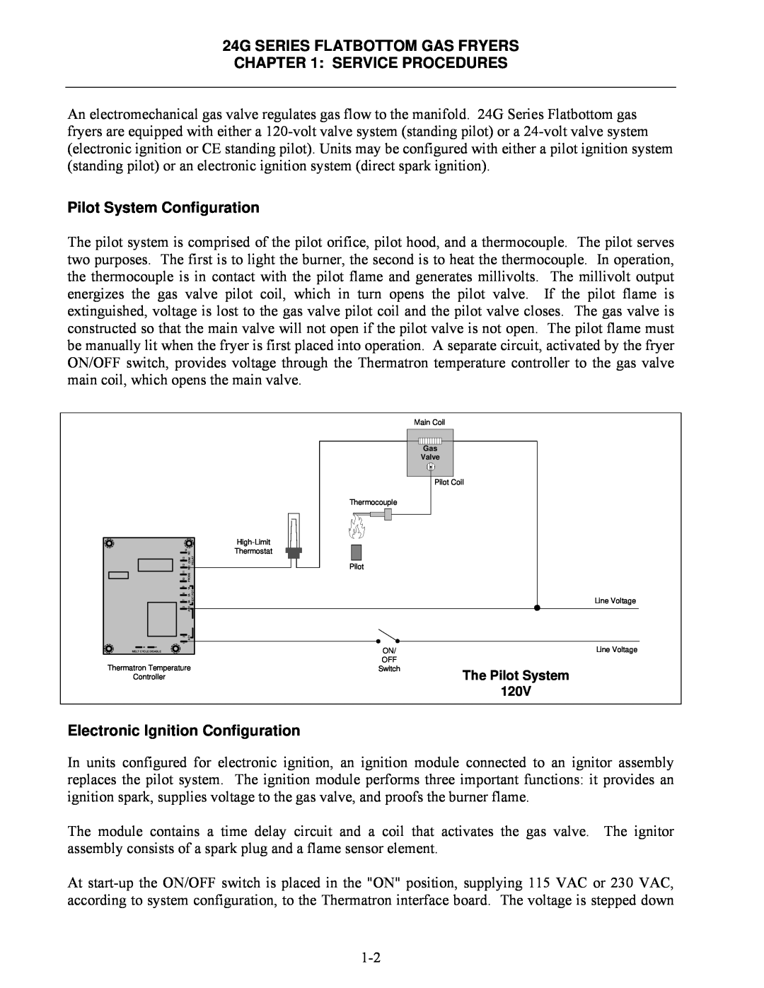 Frymaster 1824G, 2424G manual Pilot System Configuration, Electronic Ignition Configuration 