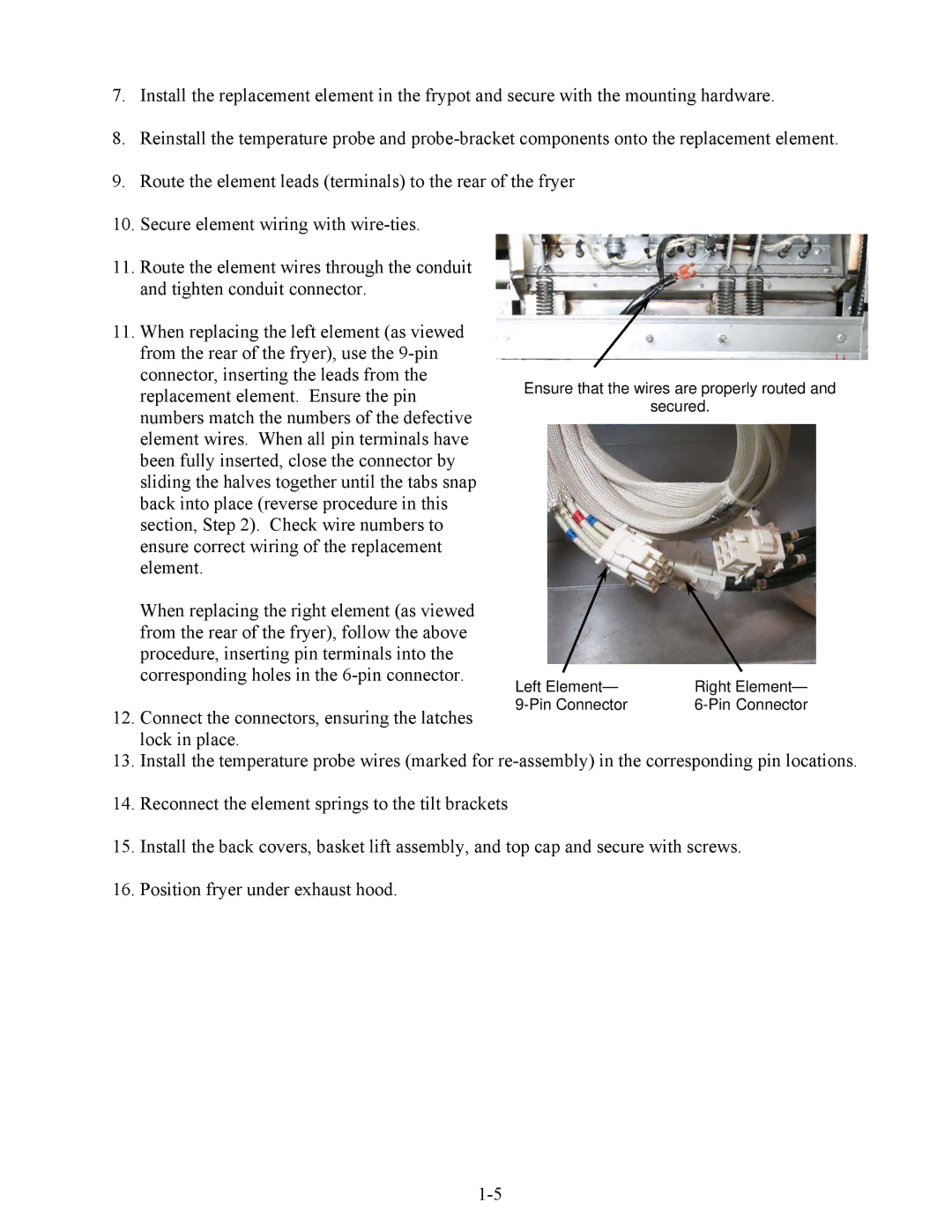 Frymaster 2836 manual Replacement element. Ensure the pin 