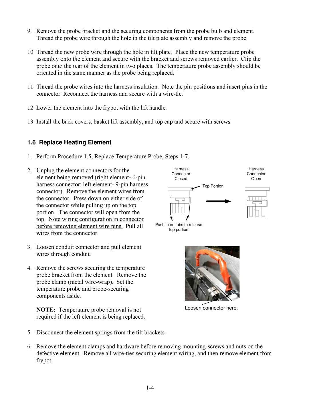 Frymaster 2836 manual Replace Heating Element 