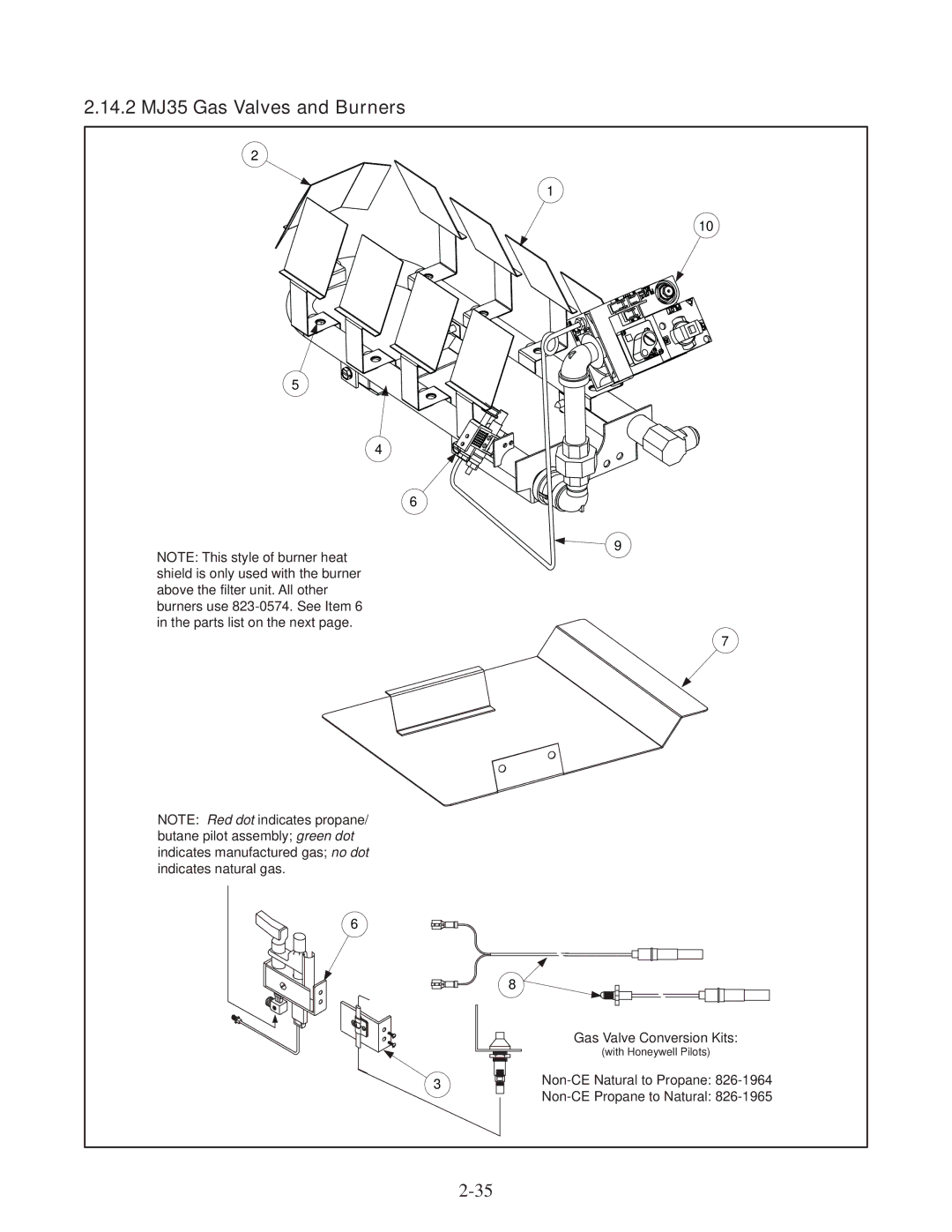 Frymaster 45 manual 14.2 MJ35 Gas Valves and Burners 