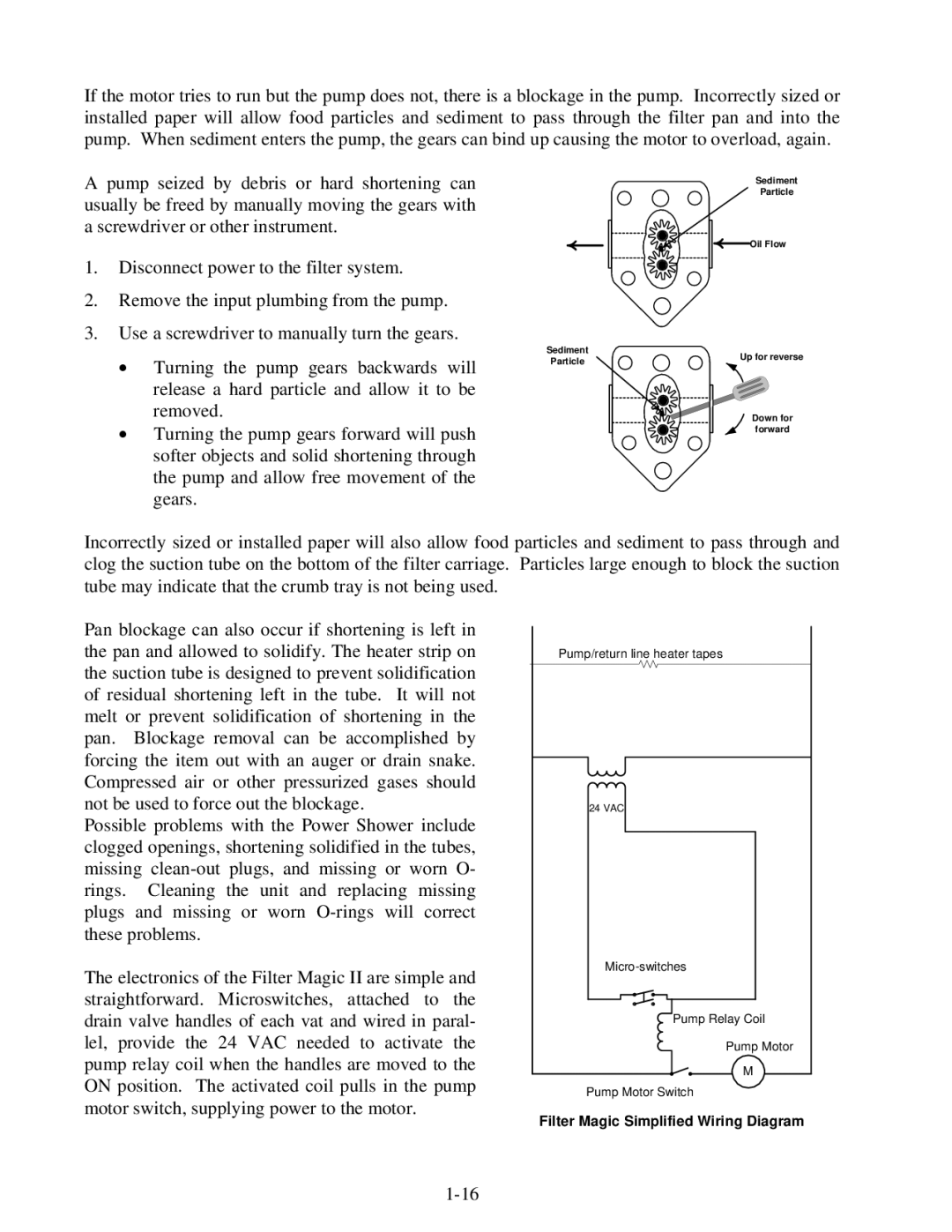 Frymaster 35 Series manual Filter Magic Simplified Wiring Diagram 