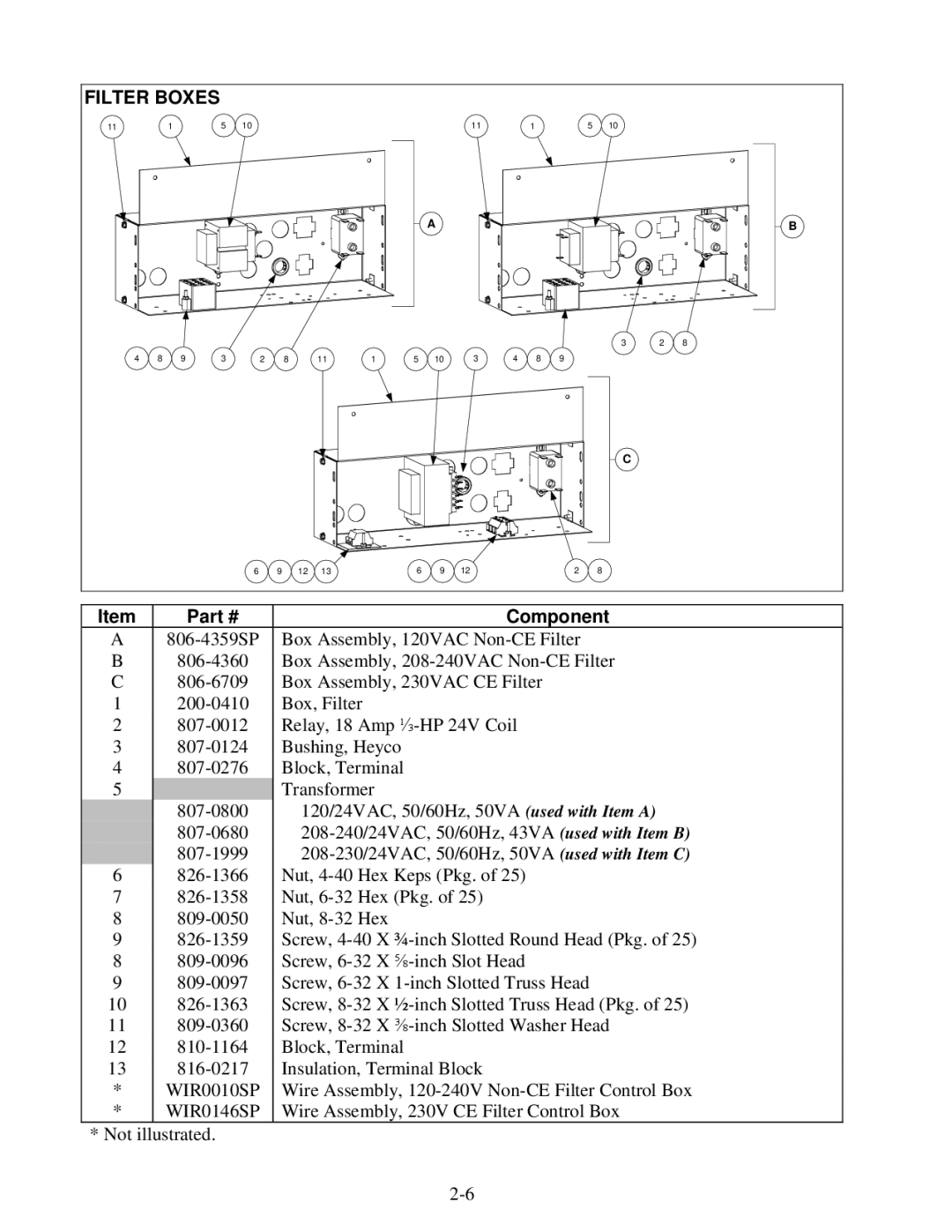 Frymaster 35 Series manual Filter Boxes, WIR0146SP 