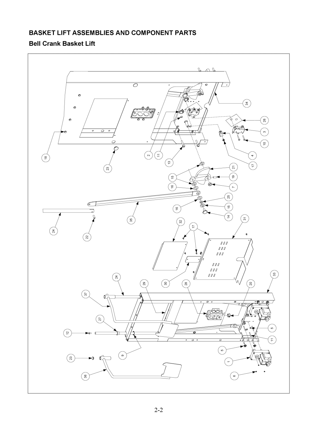 Frymaster 45 Series manual BellCrankBasket Lift, Parts 