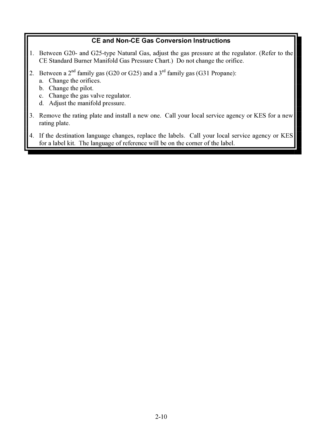 Frymaster 47 Series operation manual CE and Non-CE Gas Conversion Instructions 