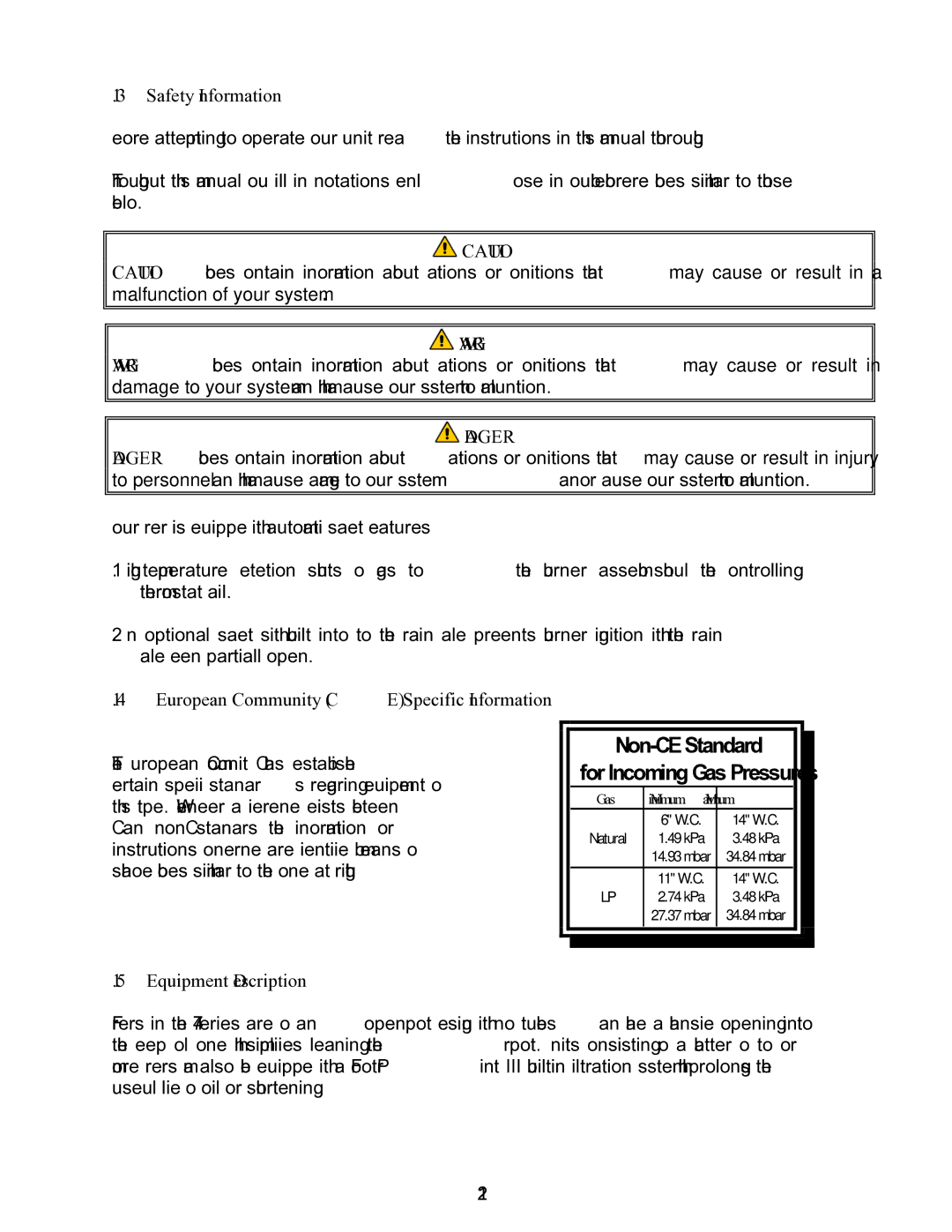 Frymaster 47 Series operation manual Safety Information, European Community CE Specific Information, Equipment Description 