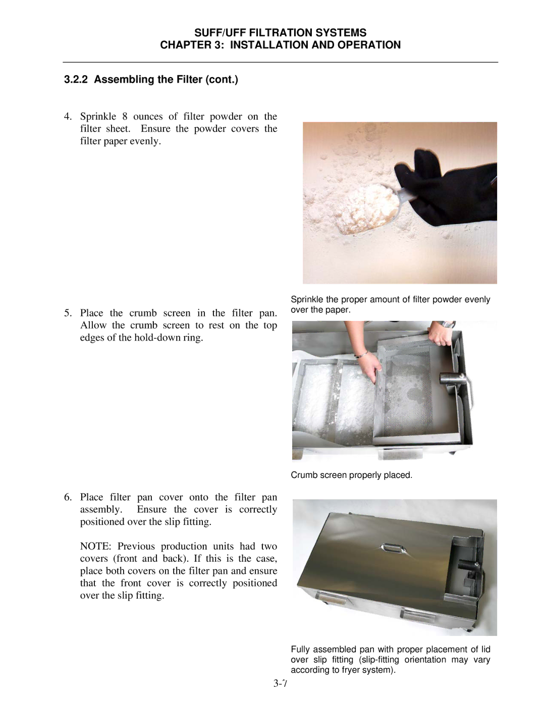 Frymaster 8195809 operation manual Assembling the Filter 