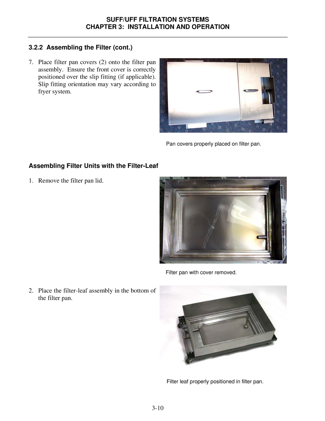 Frymaster 8195809 operation manual Assembling Filter Units with the Filter-Leaf 