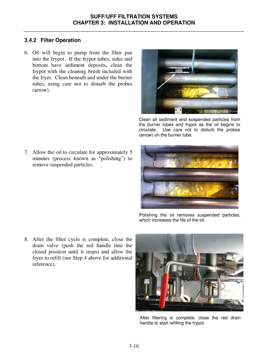 Frymaster 8195809 operation manual Filter Operation 