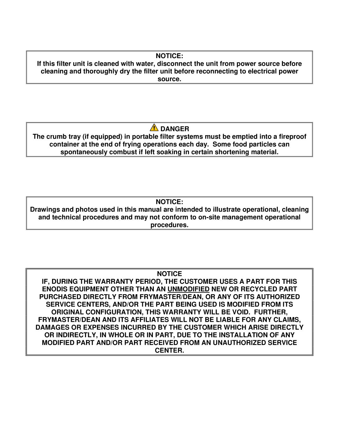 Frymaster 8195809 operation manual 