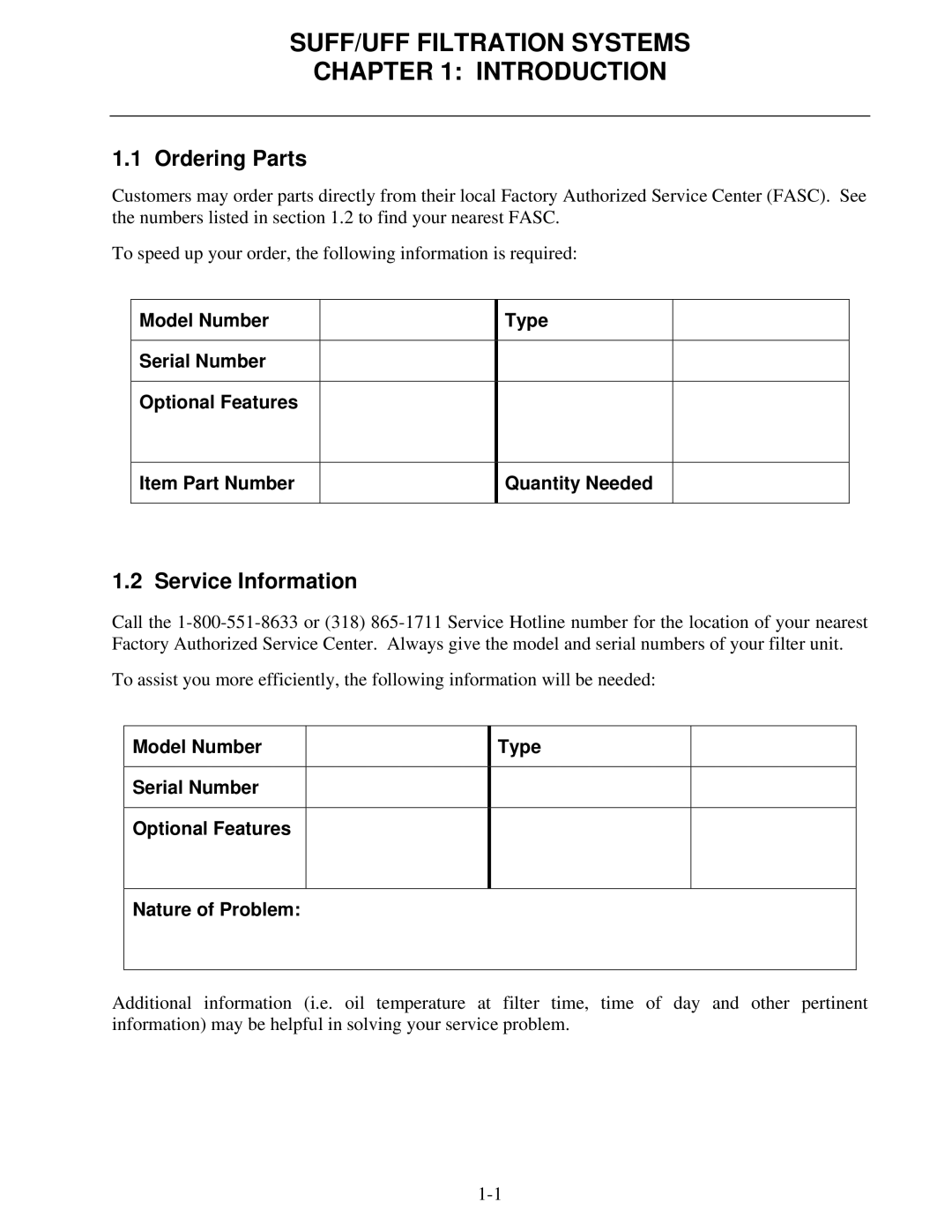 Frymaster 8195809 operation manual Ordering Parts, Service Information 