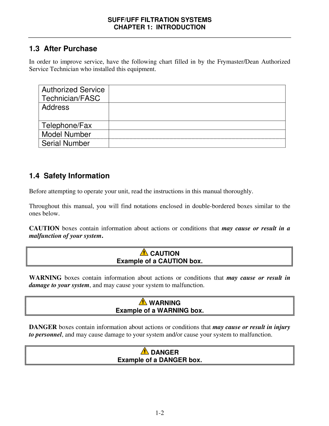 Frymaster 8195809 operation manual After Purchase, Safety Information 