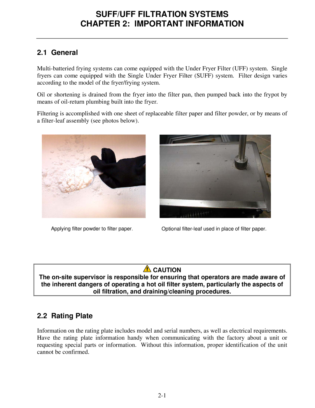 Frymaster 8195809 operation manual General, Rating Plate 