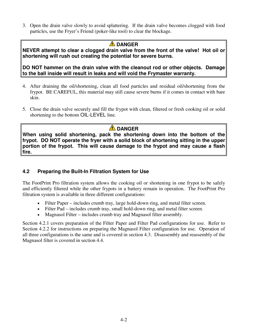 Frymaster 8195915 operation manual 