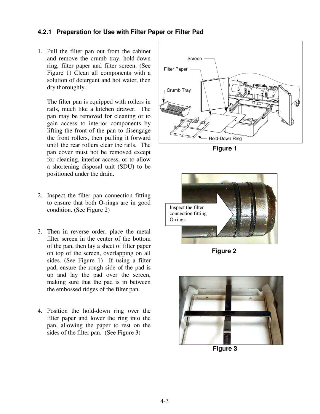 Frymaster 8195915 operation manual Preparation for Use with Filter Paper or Filter Pad 