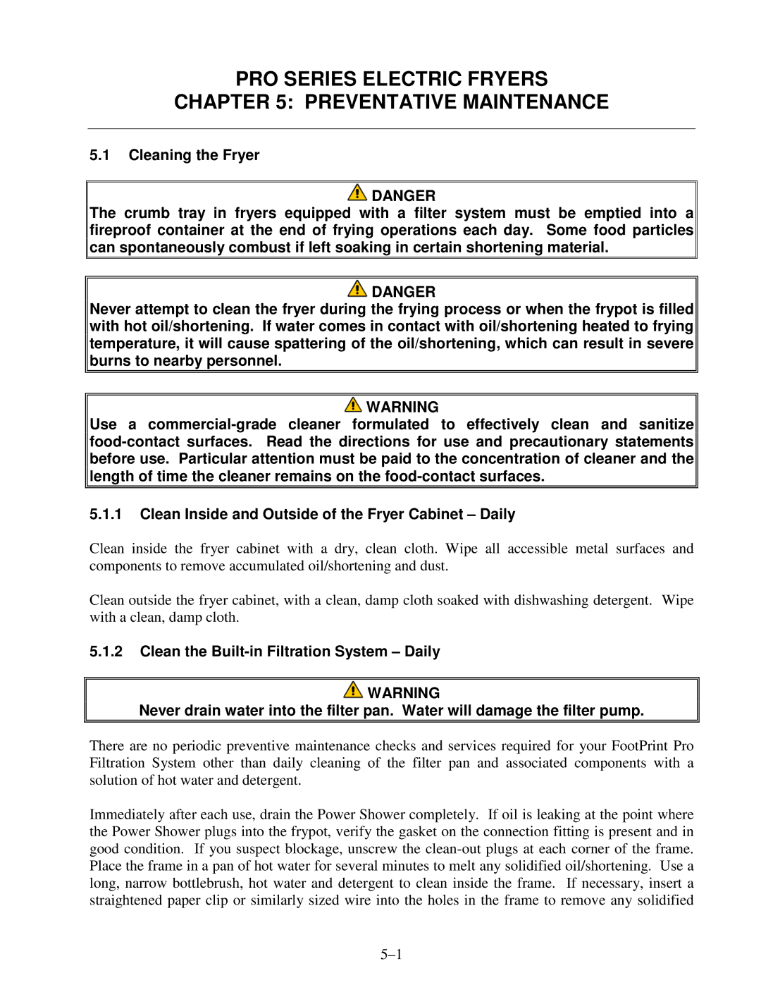 Frymaster 8195915 operation manual PRO Series Electric Fryers Preventative Maintenance 