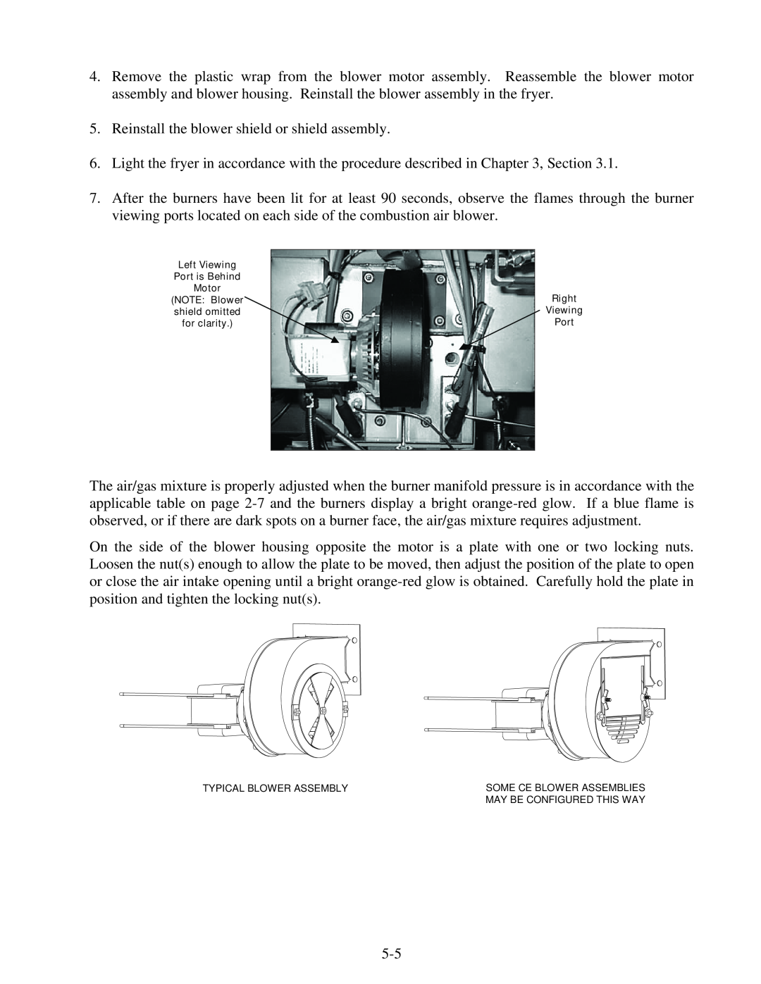 Frymaster 8195991 operation manual Reinstall the blower shield or shield assembly 