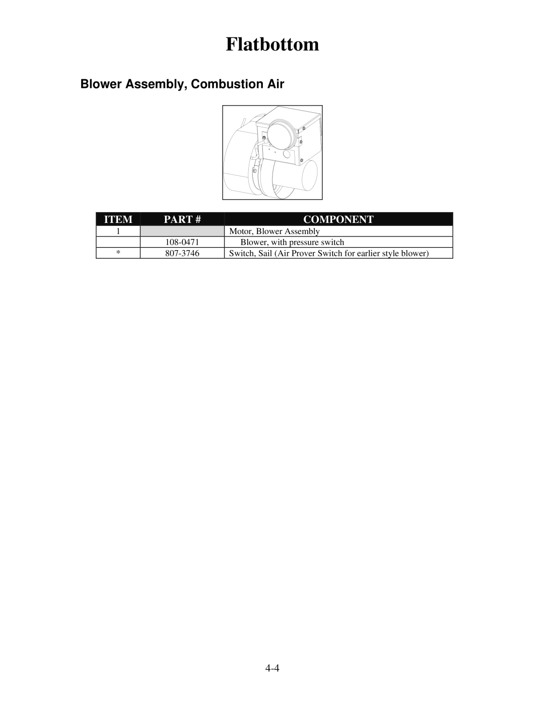 Frymaster 8196321 manual Blower Assembly, Combustion Air 