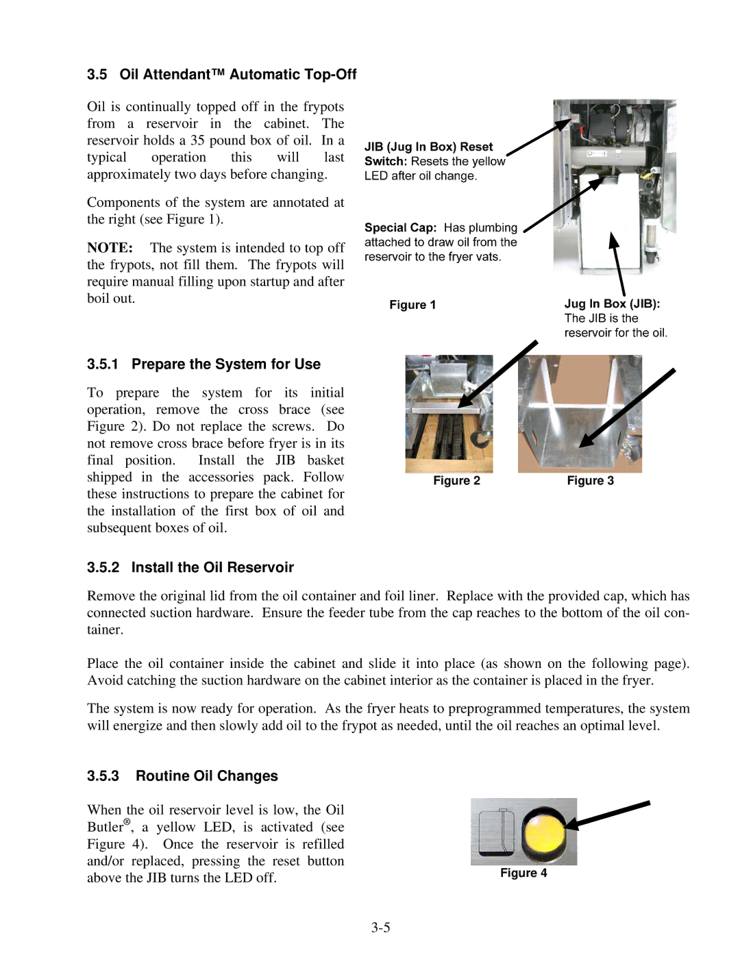 Frymaster 8196339 operation manual Oil Attendant Automatic Top-Off, Prepare the System for Use, Install the Oil Reservoir 