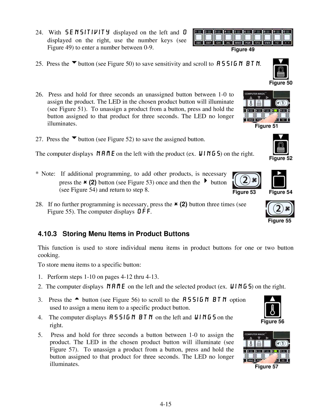 Frymaster 8196339 operation manual Storing Menu Items in Product Buttons 