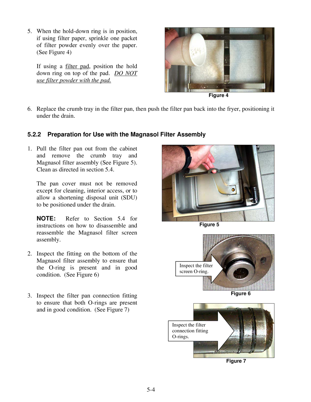 Frymaster 8196339 operation manual Preparation for Use with the Magnasol Filter Assembly 