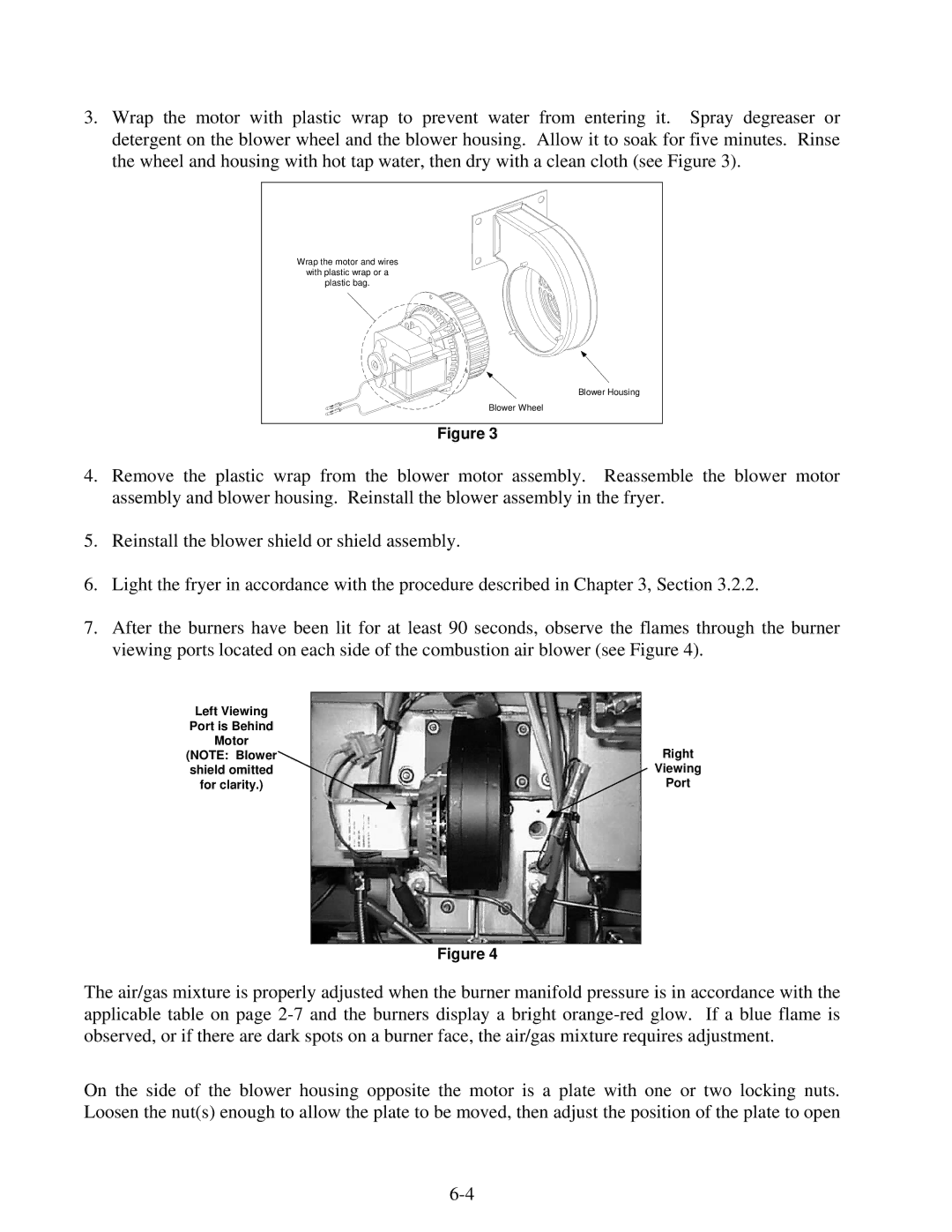 Frymaster 8196339 operation manual Left Viewing Port is Behind Motor Right 