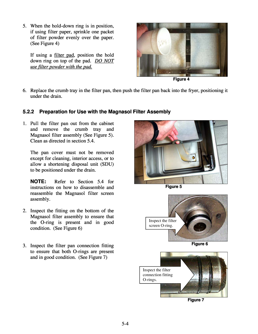 Frymaster 8196339 operation manual Preparation for Use with the Magnasol Filter Assembly 
