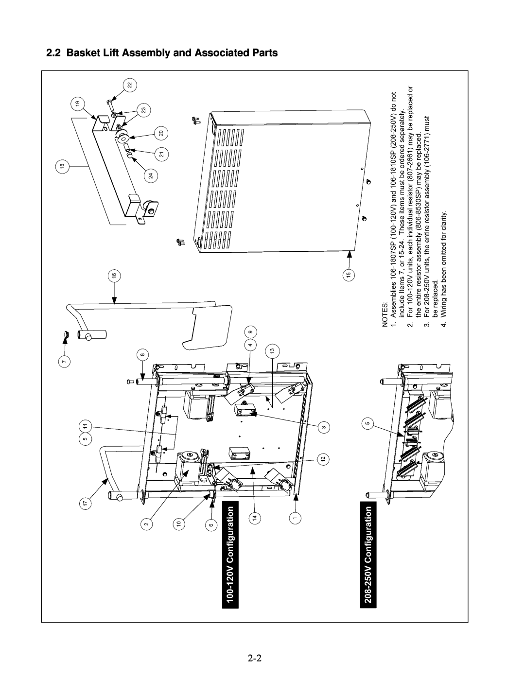 Frymaster 8196345 manual Basket Lift Assembly and Associated Parts 