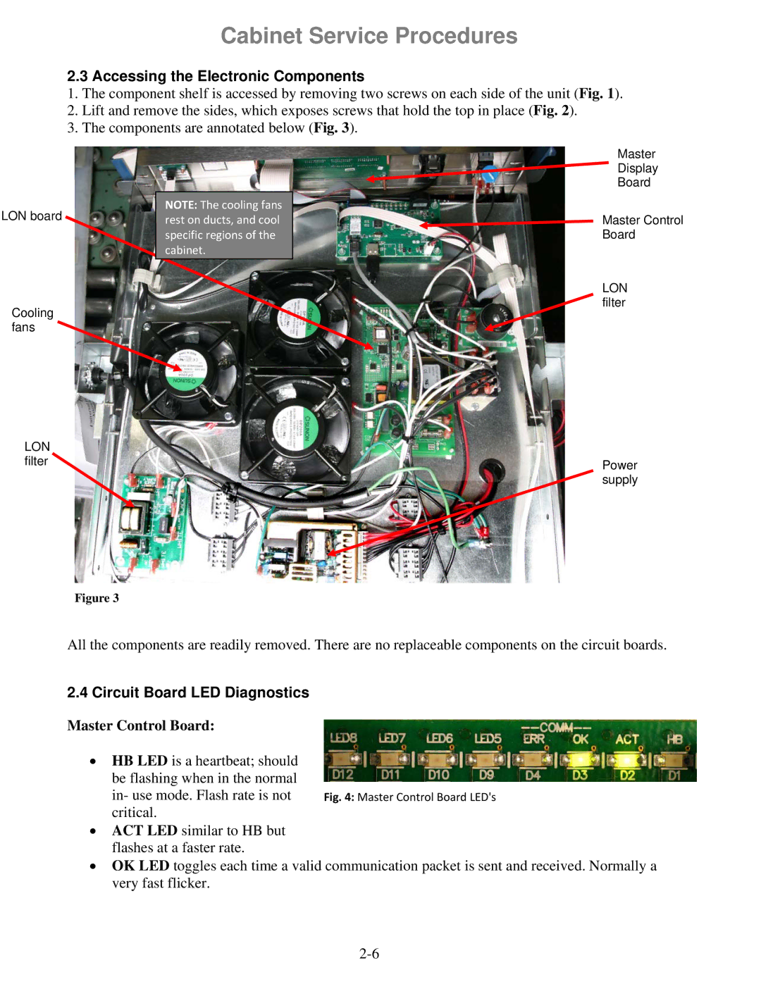 Frymaster 8196606 manual Accessing the Electronic Components, Circuit Board LED Diagnostics 