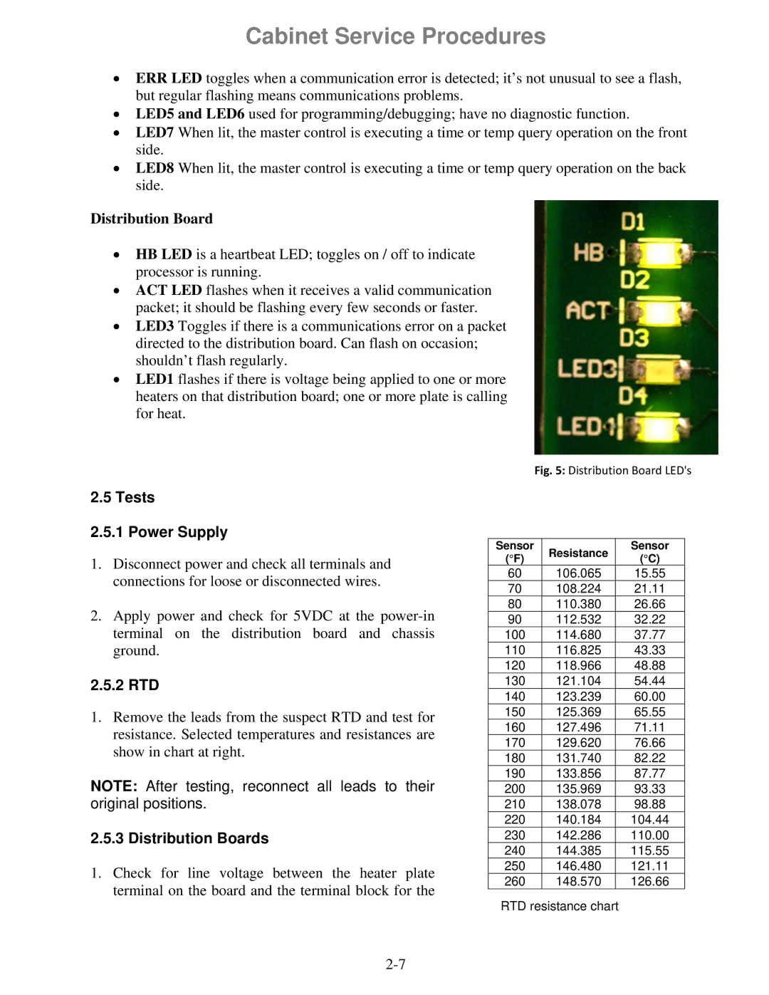 Frymaster 8196606 manual Tests Power Supply, 2 RTD, Distribution Boards 