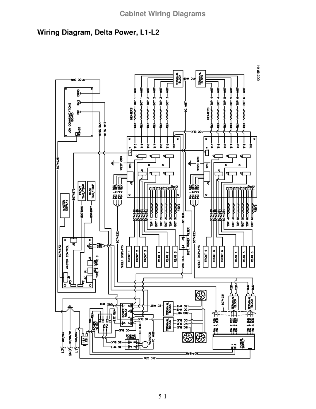 Frymaster 8196606 manual Wiring Diagram, Delta Power, L1-L2 