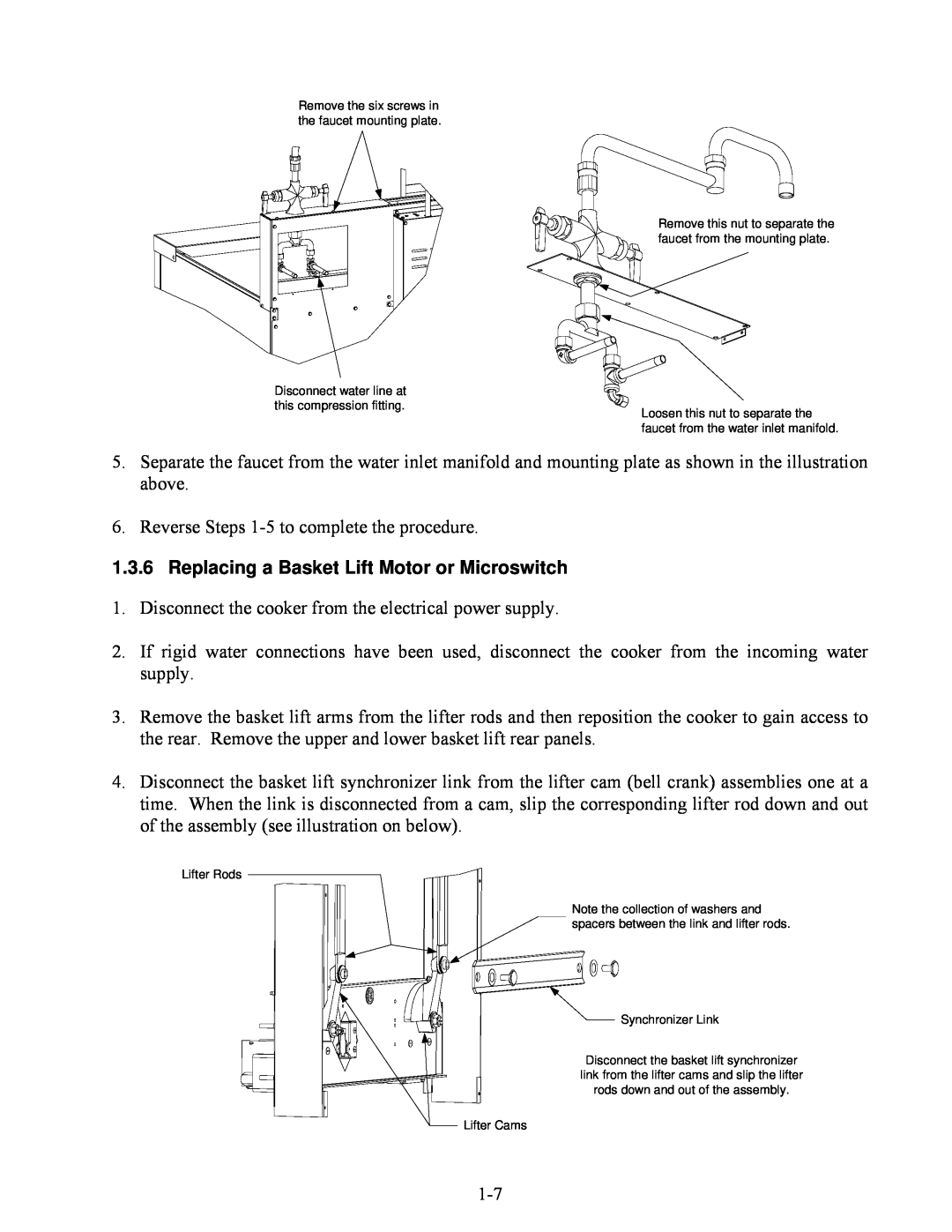 Frymaster 8196692 manual Reverse Steps 1-5to complete the procedure 